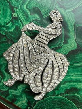 Fishel Nessler Co Matador 1920s Vintage Large Rhinestone Brooch